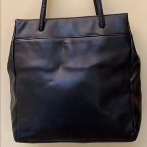 Classic Black Leather Shoulder Bag